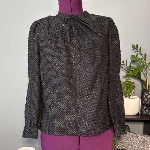 Ann Taylor Factory Tops - Ann Taylor Factory Black Textured Blouse